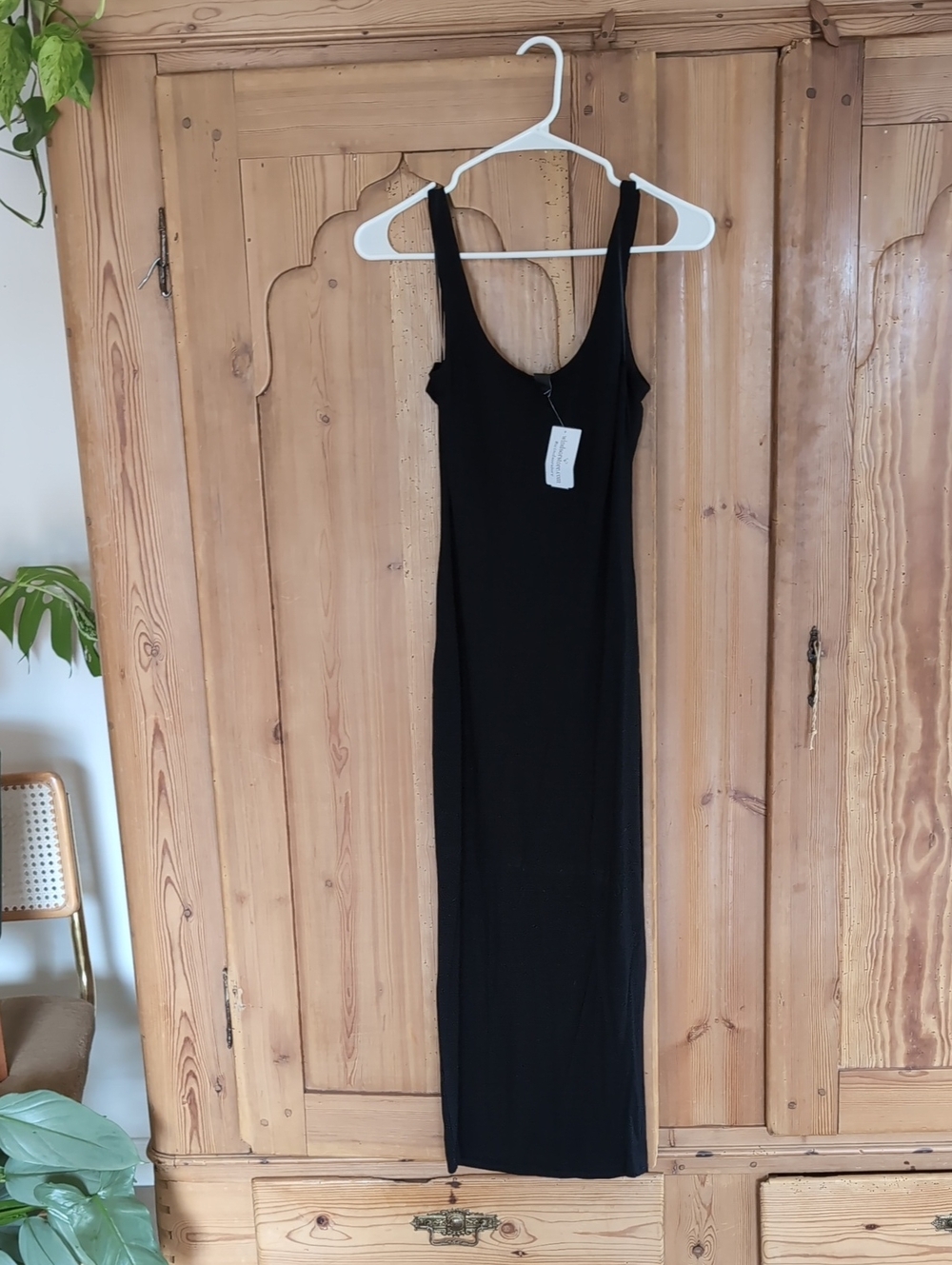 Windsor Black Ribbed Maxi Tank Dress